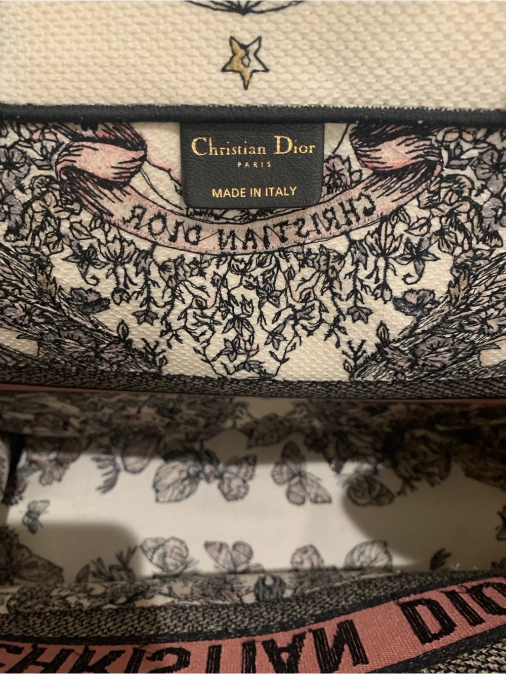 Dior Cream & Pink Toile de Jouy Book Tote - Picture 5 of 6